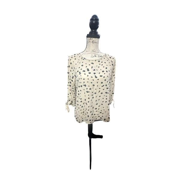 🖤 Papermoon Beige & Black Spotted Blouse – Size M – Stitch Fix - Picture 1 of 9